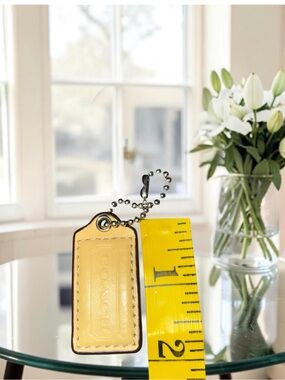 Coach Yellow Leather Hang Tag with Ball Chain